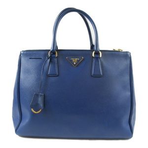 Prada Saffiano Lux Leather Double Zip Large Tote Bag